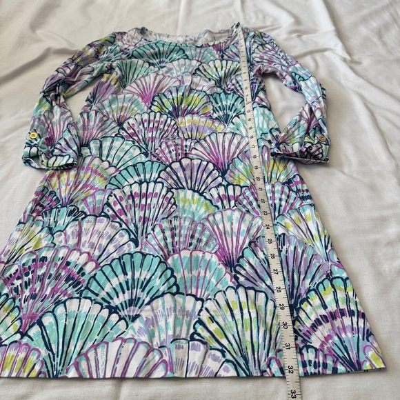 Lilly Pulitzer XS Linden Dress in Serene Blue Oh Shello Seashells Beach Resort - Picture 5 of 7